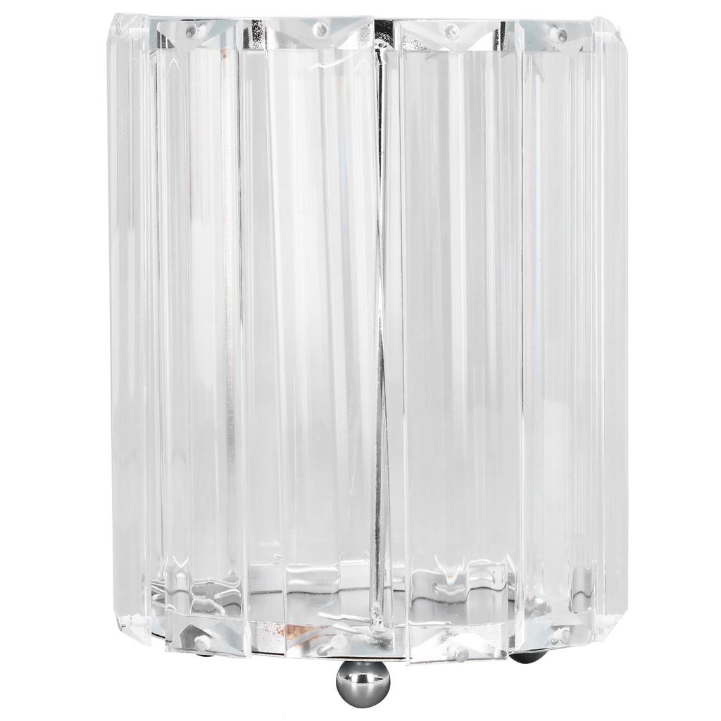 Portapennelli cosmetici in vetro trasparente rotondo decorativo da tavolo portapenne scatola portaoggetti argento