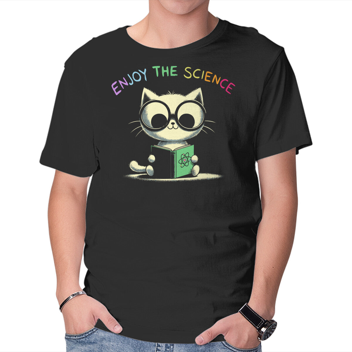 Unisex Crew Neck T-Shirt Enjoy The Science Graphic Short Sleeve Casual Tee XL