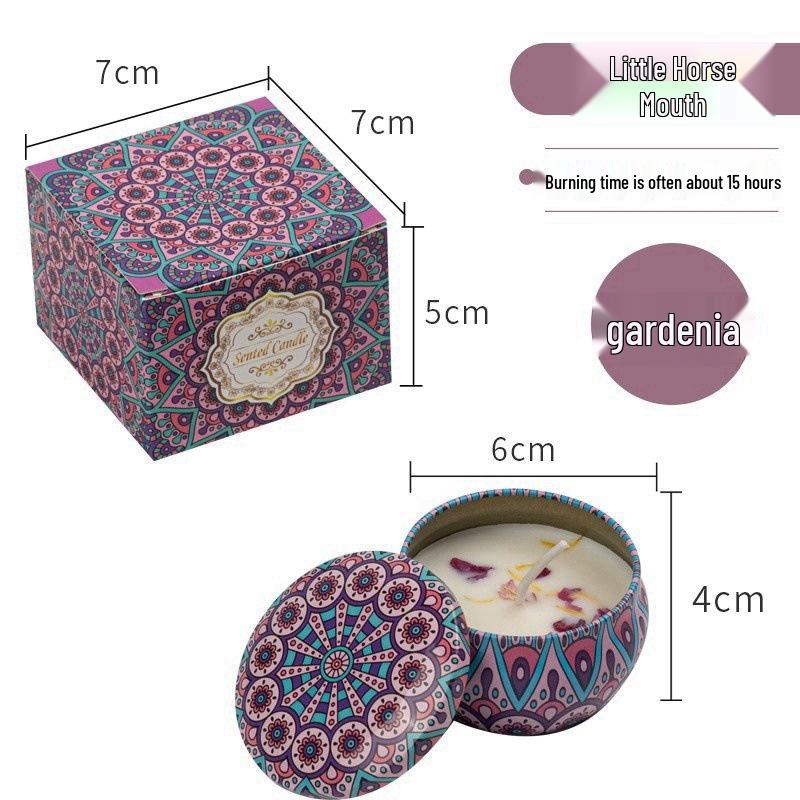 Scented Candle Tin with Dried Flowers - Long-Lasting, Romantic Fragrance for Bedroom & Home Odor Removal