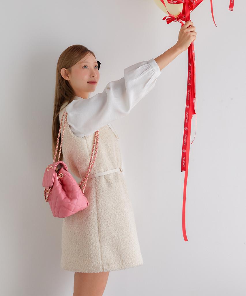 Anoetic Fuzzy Belt Sleeveless One-Piece_Ivory