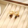 Elegant Natural Stone Beaded Earrings - Versatile, Stylish Stainless Steel Clips