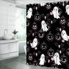 Halloween Duschvorhang Gruselige Kürbisse Spukgespenst Gotische Fantasy Magie Horror Stoff Dekorative Badezimmer Vorhänge Mit