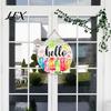 Wooden Hanging Sign Hello Summer Door Sign, Ice Pop Flip Flop Welcome Hanger, Front Plaque Farmhouse Wreath for Home Porch Decor Coastal Style Wall