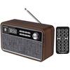 SUNSTECH RPBT500 Compact Wooden FM Radio with Presets, Clock Mode, Dual Alarm, Bluetooth Speaker (v4.2) of Basses