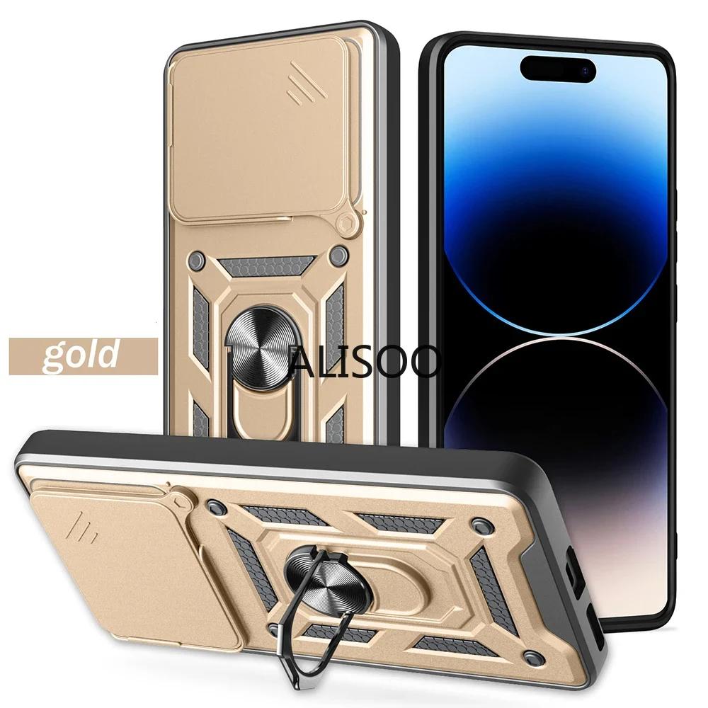 

Funda for OPPO A5 Pro 5G Case Slide Camera Lens Ring Stand Holder Shockproof Phone Cover Capa for OPPO A5 Pro 5G золотой