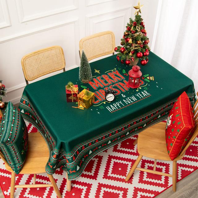 Year 'S Day Santa Claus Tablecloth Restaurant Decoration Tablecloth Waterproof And Antifouling Lattice Coffee Table Cloth
