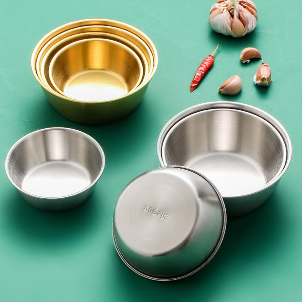 Metal Salad Bowls Rice Wine Bowl Condiment Containers Restaurant Seasoning Bowl for Mixing Cooking Baking Prepping