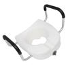 Toilet Seat Riser with Adjustable Removable Padded Arms and Fixed Lock High Load Bearing Raised