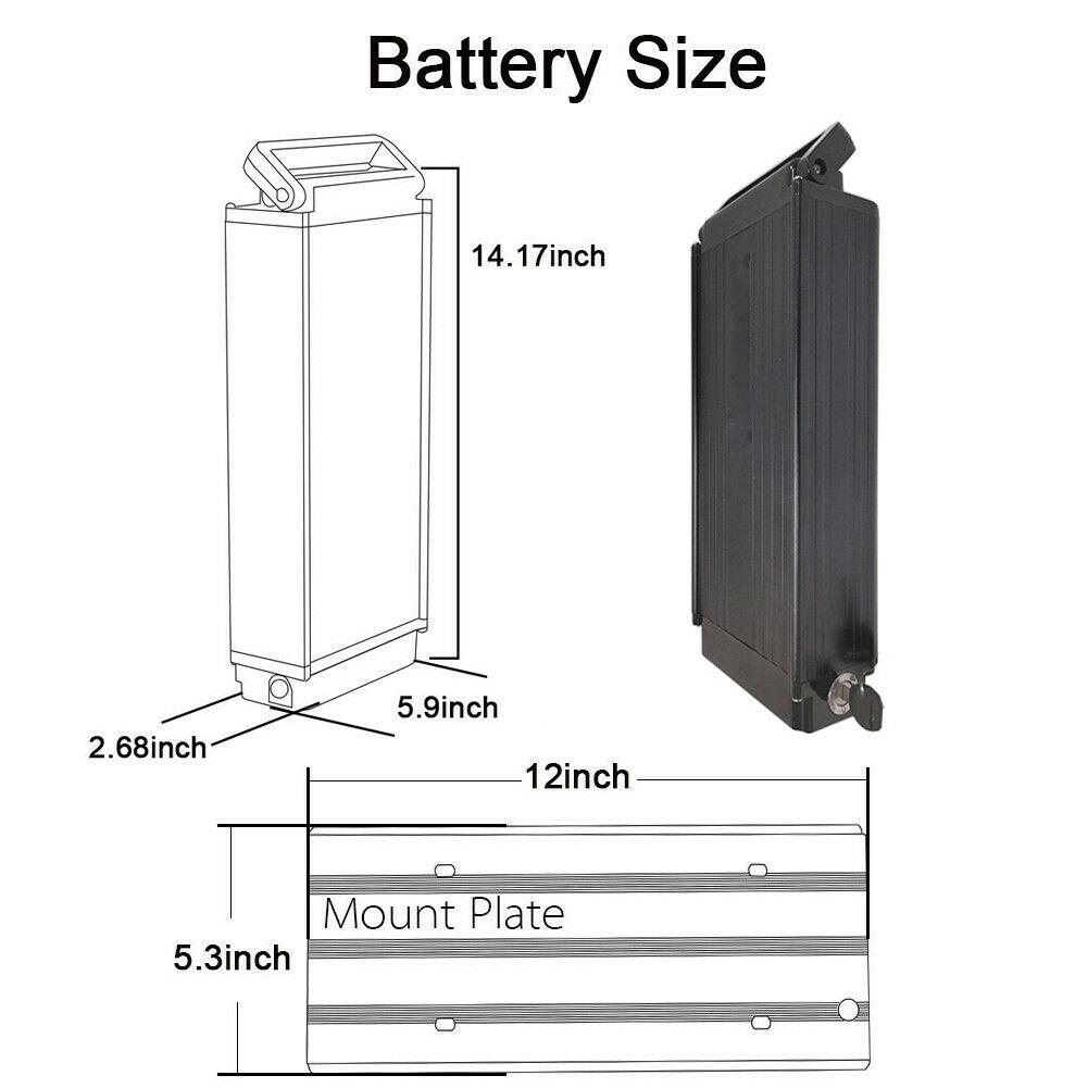 EU Stock 48V15Ah YJ01Electric Bicycle Battery Bafang Lithium Ion Battery Pack Electric Bike Battery Rear Rack Cycling Battery