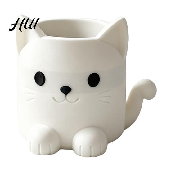 Multi-purpose Stationery Holder Pen Holder, Cartoon Cat Shape Desk Organizer, Smooth Surface Decorative Animal Shaped Pencil Cup for Pencils Gel Pens