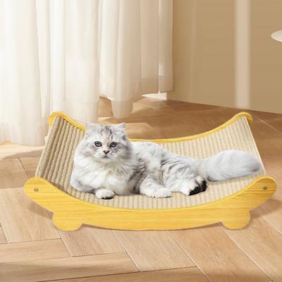 Yousheng 2-In-1 Sisal Cat Scratching Bed Anti-Slip Scratch Board Cat Bed Wear-Resistant Sisal Scratching Lounge Furniture Protector for Cats
