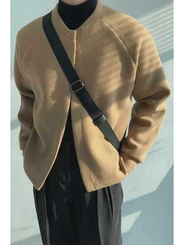 Men's Korean-Style Loose Knitted Cardigan Sweater - 2024 Autumn/Winter Collection