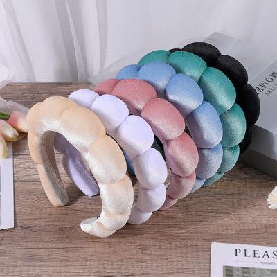 Schwamm Stirnband für Frauen Mädchen Puffige Haarbänder Make-up Bubble Frottee Co Spa Retro Stirnbänder Haaraccessoires Kopfbedeckung