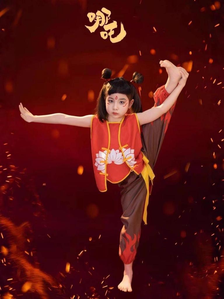 Cosplay kostým Nezha Démonické dítě pro děti - Unisex divadelní sada pro Den dětí