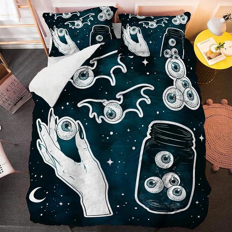 Black Cat Moon Duvet Cover Set Gothic 3D Print Luxury Queen King Single Comforter Bedding Set Home Textile Decor Cartoon Fantasy