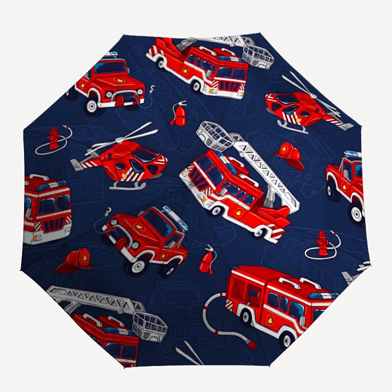 

1pc Firetrucks Helicopters Automatic Folding Umbrella - Compact 8-Rib Design, Durable Plastic & Iron, Lightweight for Outdoor Daily Use219