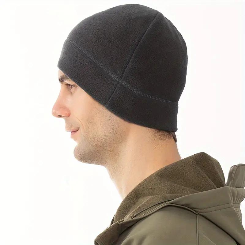 Men Polar Fleece Cap Winter Warm Outdoor Sports Running Skiing Cycling Cap Hat Windproof Soft Beanie Cap Women Ski Bike Hat Cap