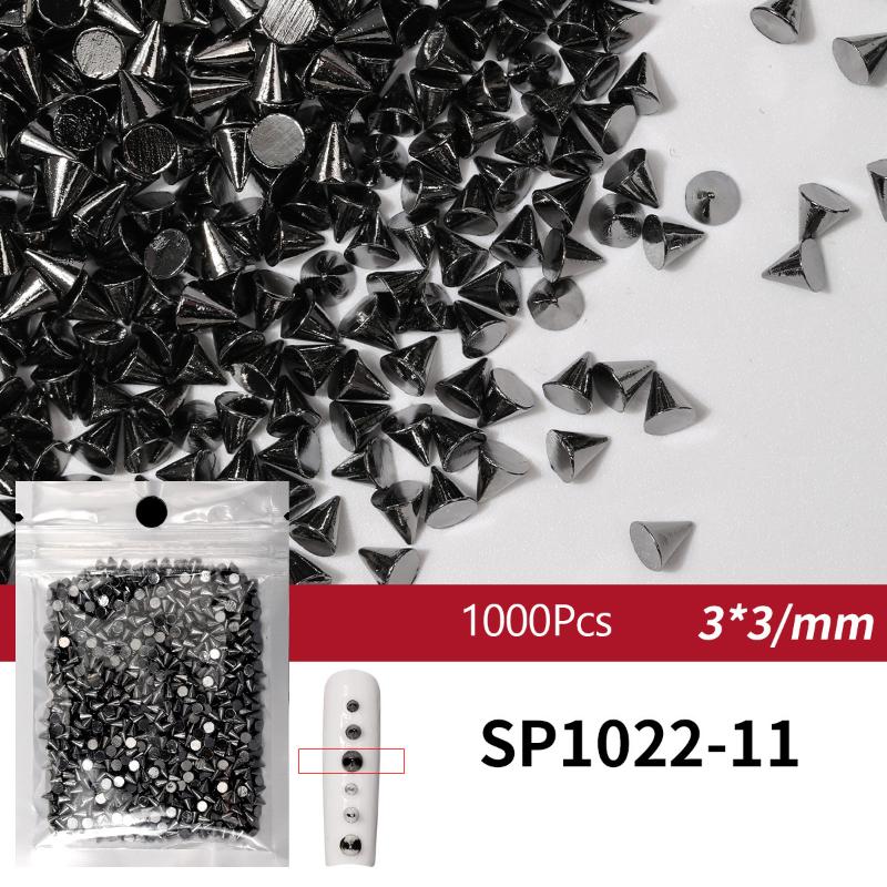 100/1000Pcs Punk Metal Rivet Nail Charms 1.5/2/3Mm Cone Black Silver Gold Studs Nail Jewels Decoration Diy Crafts Manicure