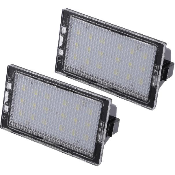 

Car 6500K White LED License Plate Light Assembly XFC500040 3528SMD for Land Rover Discovery III IV L319 2004-2018 ABS Clear Black (Set of 2)