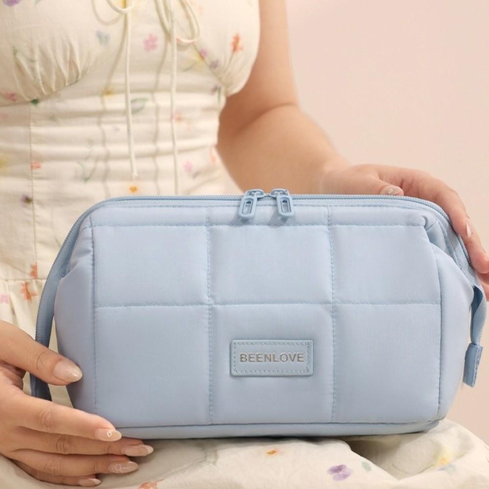 Handheld Makeup Organizer Wide-open Toiletry Storage Bag Portable Women Cosmetic Bag Travel