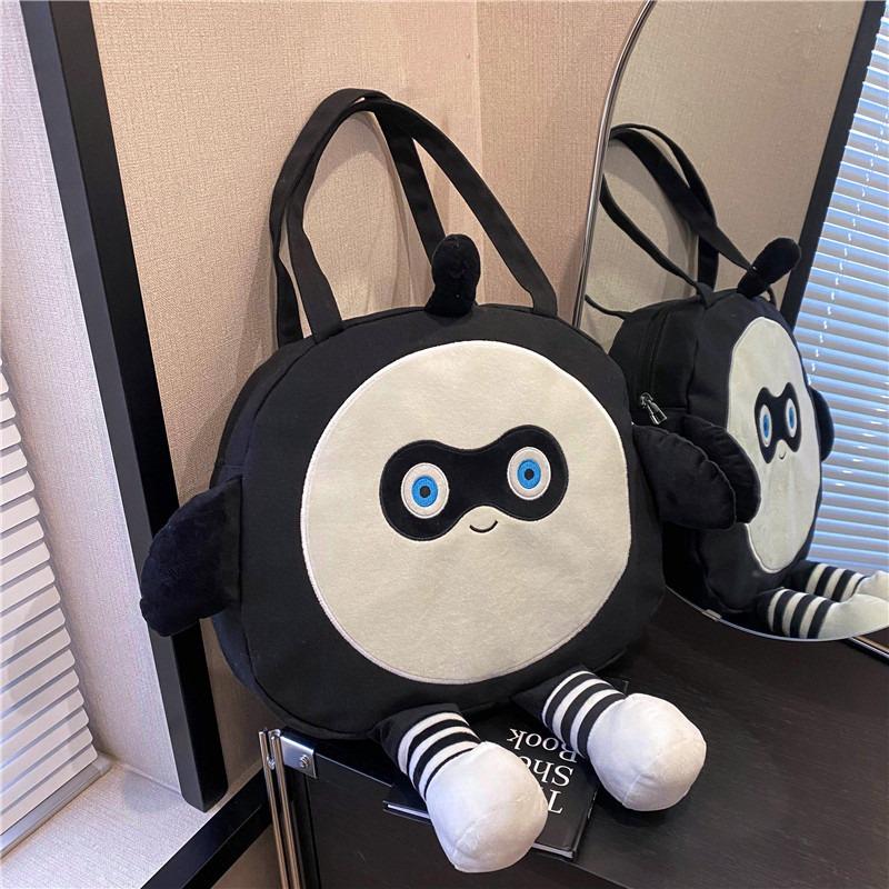 

cute tote canvas big bag female student tote bag large capacity messenger bag cute cartoon make-up bag чёрный
