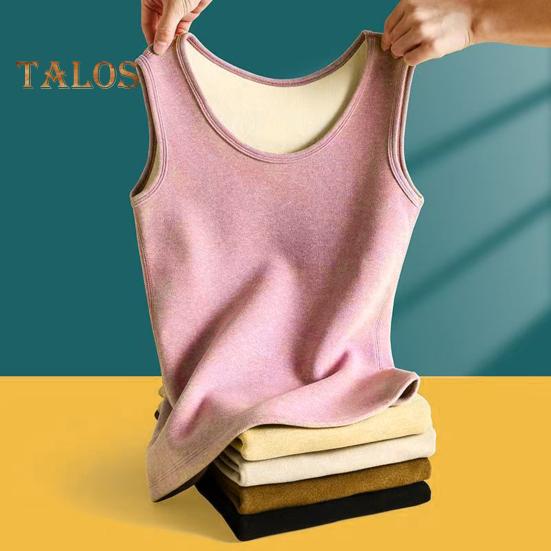 Zimní Dámská zateplená vesta Bezešvá Sametová Rychlá Temperature Lock Kulatý výstřih Slim Fit Elastická vnitřní nošení Bez rukávů Spodní část tílka