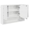 Bathroom Furniture Set 3 pcs High Gloss White Plywood and Metal