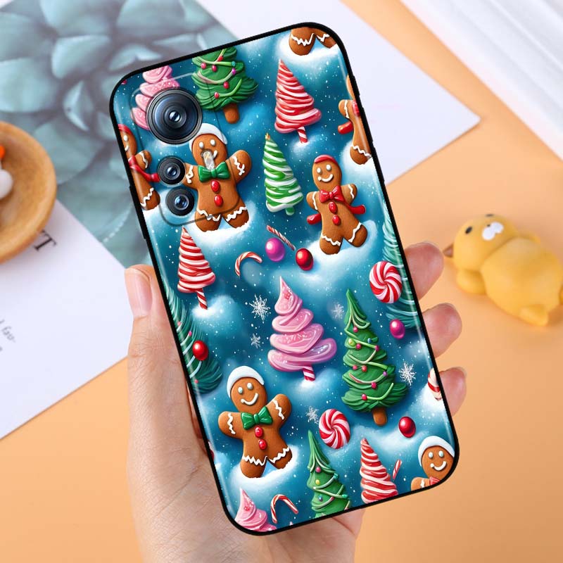 Christmas Cartoon Pattern For Xiaomi Mi 15 14 13 13T 12 12T 12S 11 11i 11T Pro Ultra Lite 5G Black Soft Phone Case