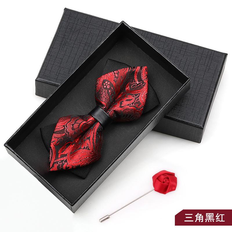 Bow Tie Men'S Wedding Groom Best Man Red Suit Shirt British Brothers Korean Bow Women'S Gift Box