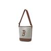 MLB Boston Red Sox Letter Logo Decorative Casual College Style Adjustable Shoulder Strap Canvas Bucket Bag Unisex Bags Brown Gray 3ABMS072N-43BRD