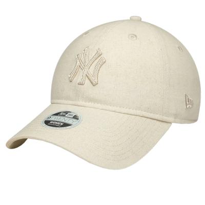 9TWENTY Midi Linen New York Yankees Cap, Womens Beige Cap