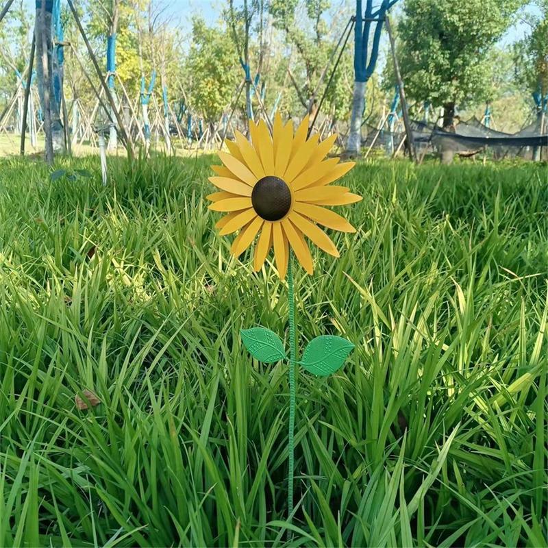 Sunflower Windmill 75cm/29.5in Metal Sunflower Windmill Windmill For Lawn Garden Yard Vintage Metal Sunflower