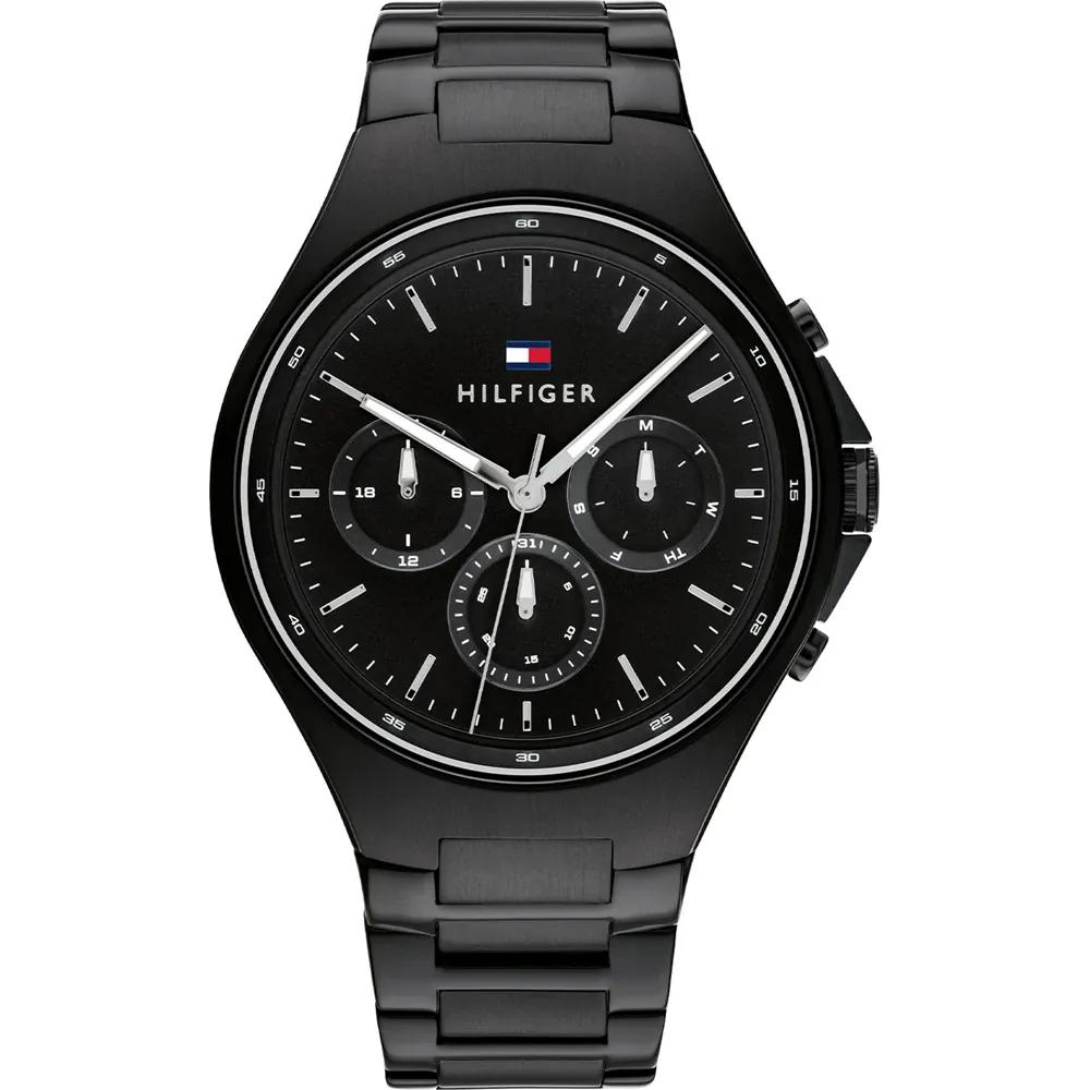 Tommy Hilfiger  Men s Multifunction Watch Black Dial Black Steel Strap 1792055 чёрный