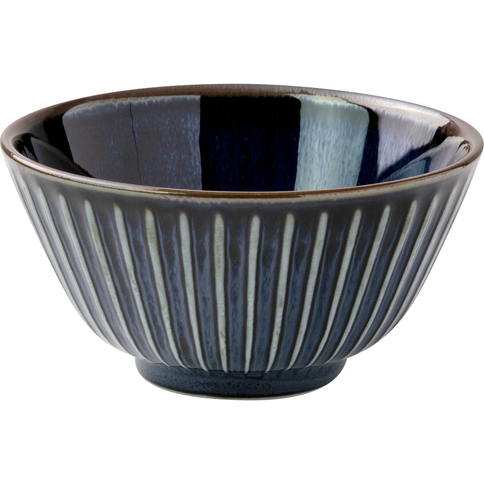 

Minoru Pottery Mino Ware Kiln-Changed Sendan 120cm Rice Bowl, Navy