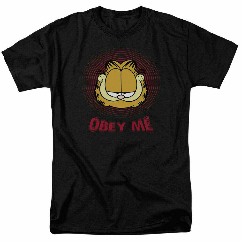26 Garfield Obey Me T Shirt Licensed Comic Book Tee Black Unisex T-Shirt M