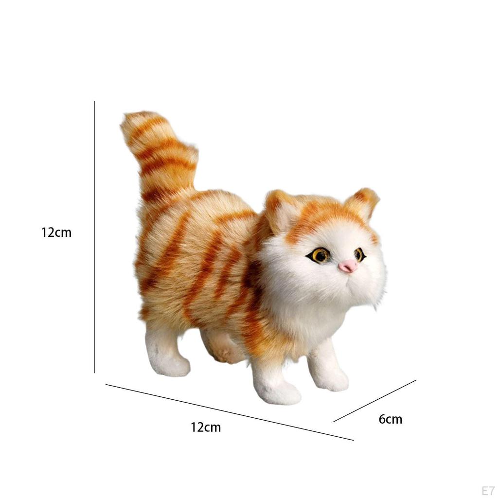 Cute Miniature Simulation Cat Figures Birthday Gift/ Collection Crafts Decoration Small Ornaments