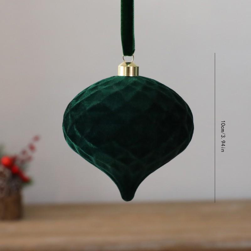 Flocked Velvet Christmas Ornament Ball Decor Tree Hanging Party Decoration Festive Holiday Home