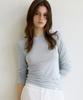 Letter From Moon Letters Routine Long Sleeve T-Shirt (Sky Blue)