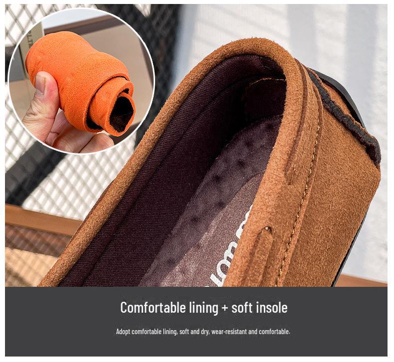 Men's Spring Casual Velvet Driving Shoes - British Style, Versatile, Easy Slip-On Design