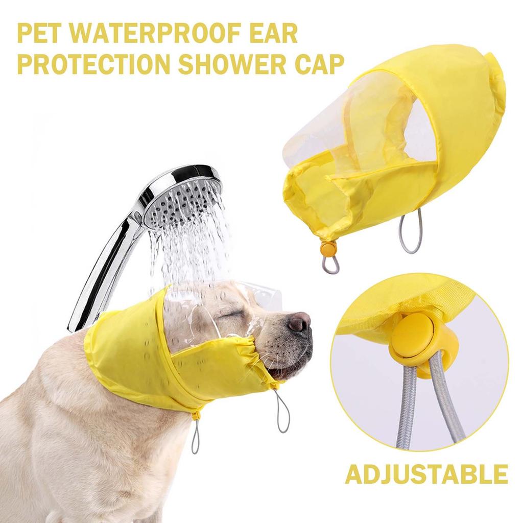 Keep Your Pet's Ears Dry With Our Waterproof Pet Ear Cap! Perfect For Baths, This Dog Shower Hood Protects Ears From Water. Soft, Comfortable