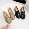 2025 Lacquered Loafers Thick Heel One Pedal Deep Mouth Single Shoes Soft Sole Soft Surface Small Leather Shoes