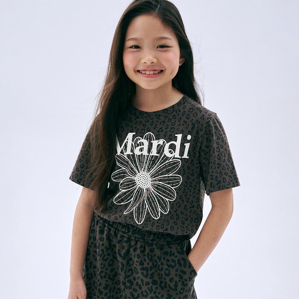 [mardimercredi] KIDS TSHIRT LEOPARD FLOWERMARDI BROWN IVORY S(100)