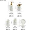 European Bathroom Decoration Set, Terrazzo Ceramic, Emulsion Bottle, Gargle Cup, Soap Dish, Art Supplies
