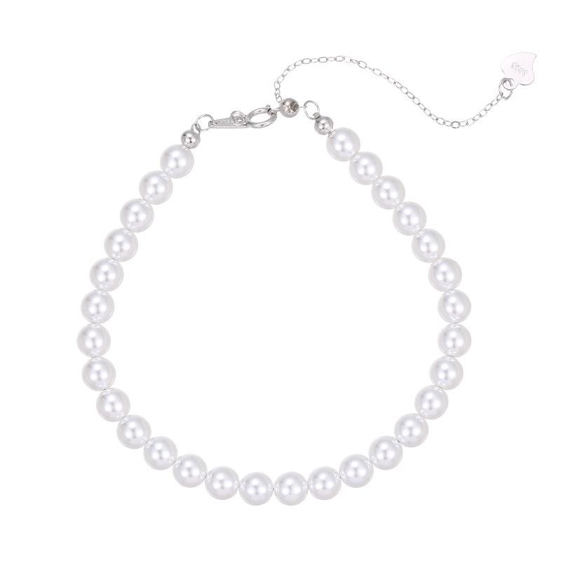 Cui Yan S925 Sterling Silver Korean Style White Pearl Bracelet for Women - Exquisite Hand Chain