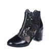 2021 Summer & Spring Women's PU Leather Boots with Thick Heels & Zipper