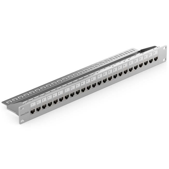 Panneau de brassage modulaire - deleycon - mk5392 - 24 ports - cat 6a - installation rack 19"