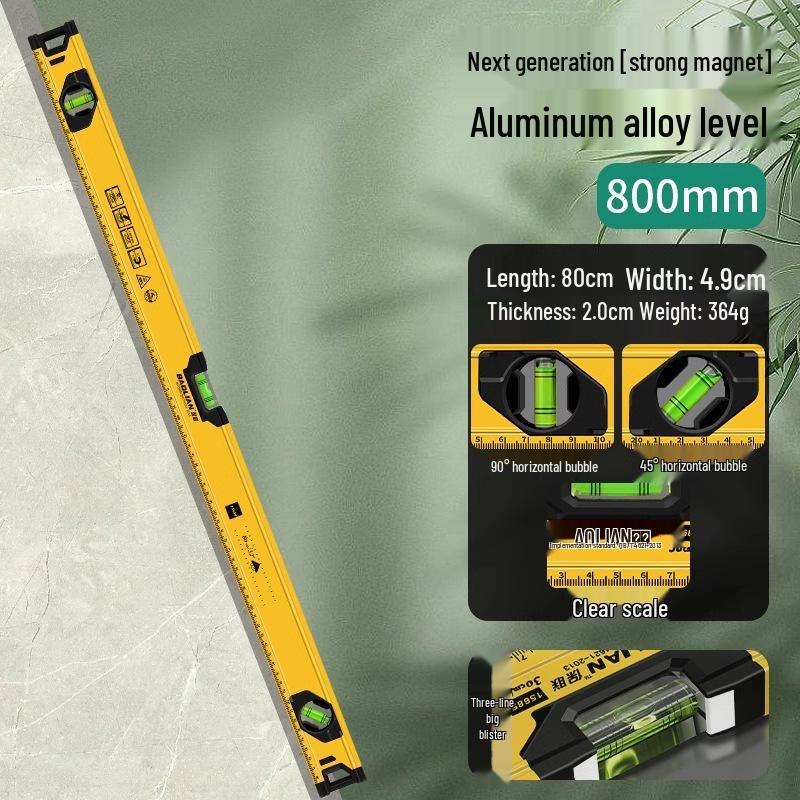 High Precision Mini Spirit Level with Strong Magnet and Aluminum Alloy Edge