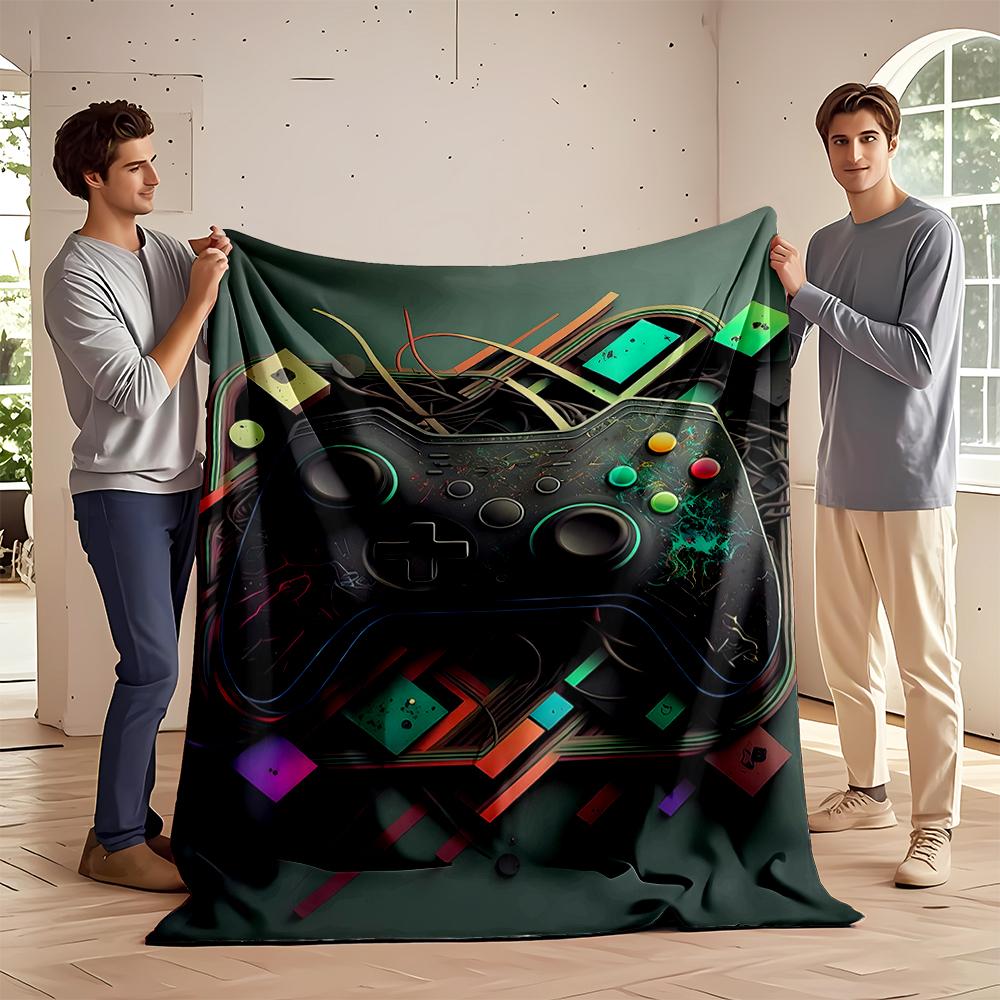 Colorful Gaming Controller Design Blanket Flannel blanket for bedroom, living room, sofa, and nap sofas.