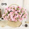 Artificial Carnation 20 Heads Realistic Fake Silk Flower Wedding Party Home Office Table Centerpiece Faux Floral Plants Branch Decoration