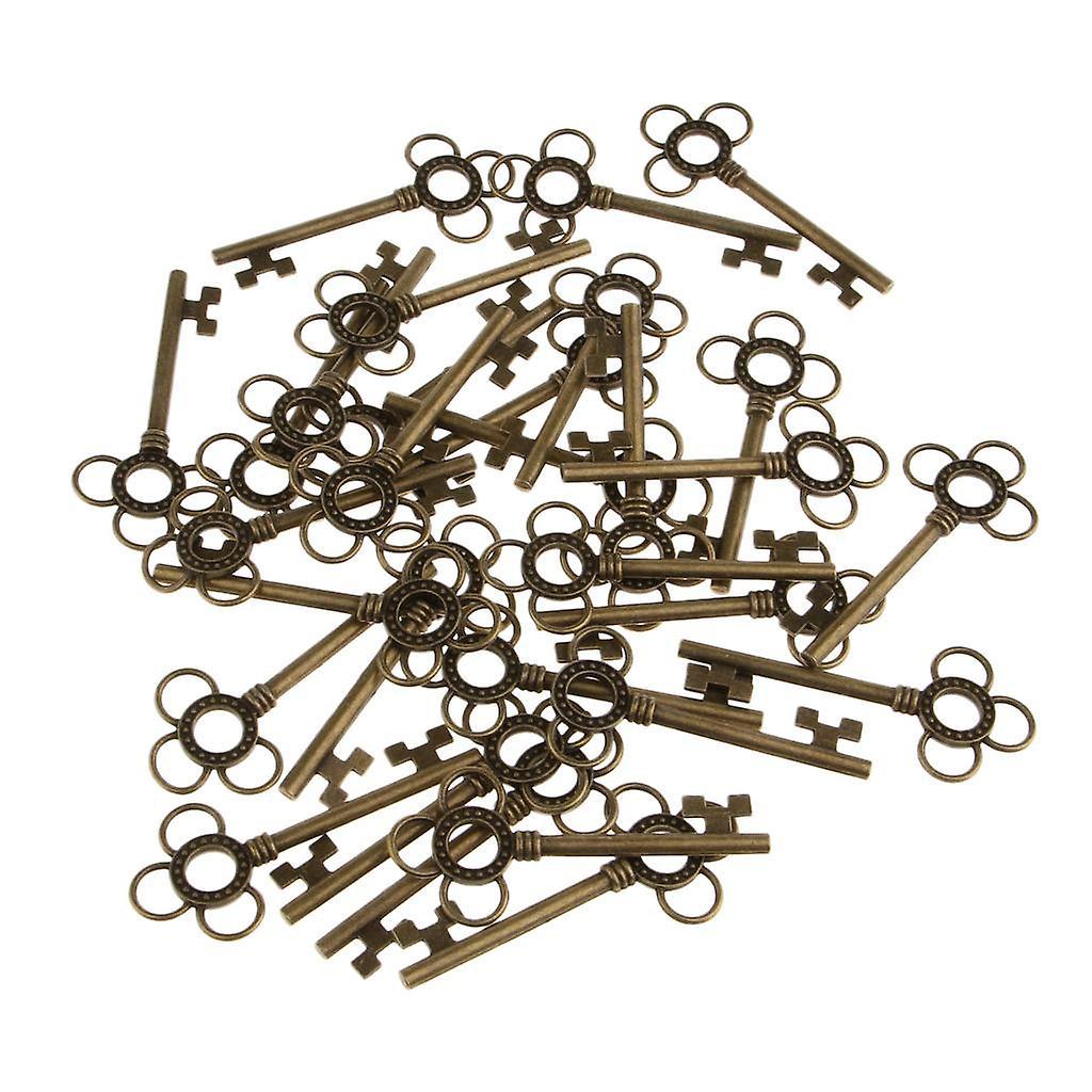 30 Pieces Ethnic Key Hollow Charm Pendant Jewelry DIY Makings Gold